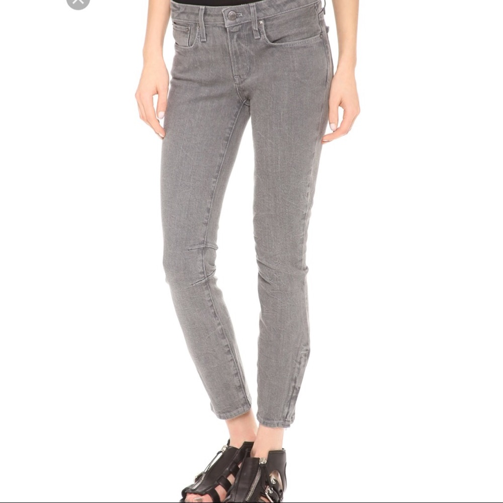 Helmut Lang Grey Cropped Jeans w/ Ankle Zips
